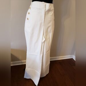 Elegant Off-White Flare Mid-Rise Pant by Lane Bryant